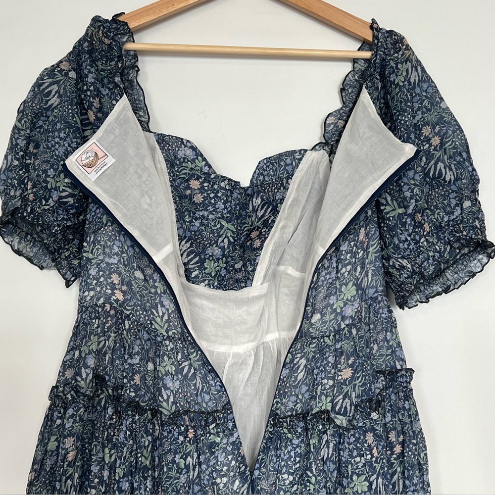 NWOT Linenniave JULIA 35 FLORAL LINEN DRESS Midnight Floral Medium - Picture 14 of 16